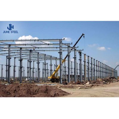 1000 Meter persegi Prefabrikasi Struktur baja siap pakai Gedung gudang untuk pabrik makanan