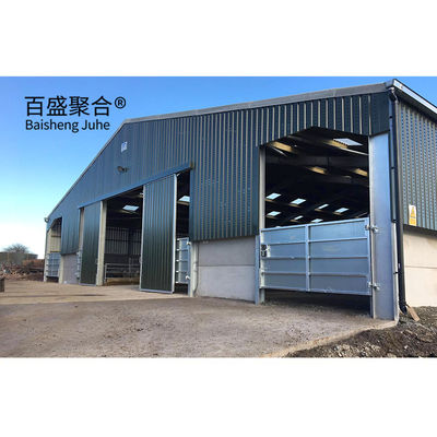 Aluminium Alloy Window Prefab Steel Konstruksi Bangunan Pertanian untuk Gudang Sapi