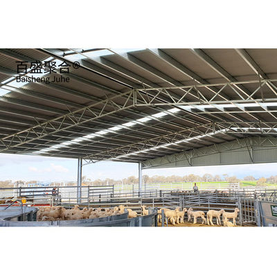 Struktur Baja Prefab Sapi Gudang Desain Bangunan Pertanian yang terbuat dari baja karbon rendah Q235