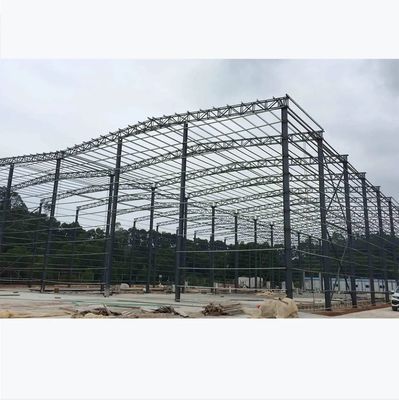 Struktur Baja Prefabrik Gedung Gudang Bengkel Konstruksi dengan Desain Gambar 3D