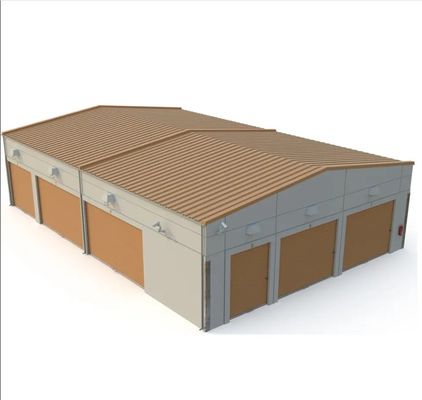 Struktur Baja Prefabrik Gedung Gudang Bengkel Konstruksi dengan Desain Gambar 3D