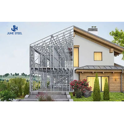 Pintu Geser Prefab Steel Frame Struktur Rumah Kits Villa dengan Aluminium Alloy Window