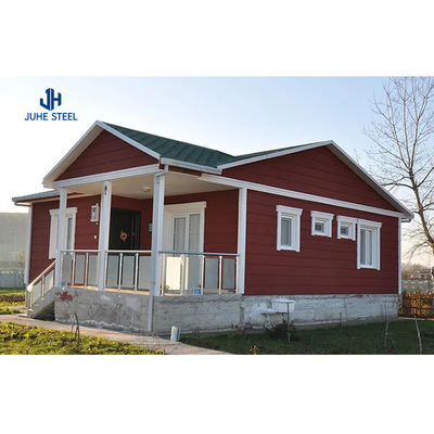Pintu Geser Prefab Steel Frame Struktur Rumah Kits Villa dengan Aluminium Alloy Window