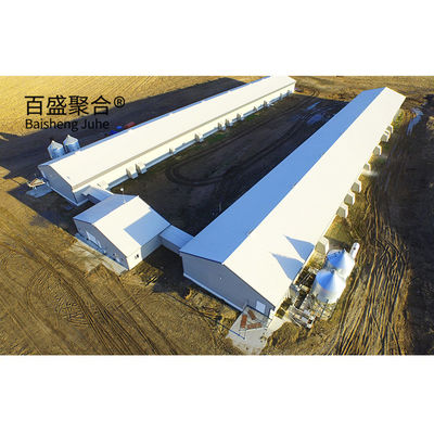 Hot Dip Galvanized Desain Modern Coop Ayam Untuk Peternakan Unggas Rumah Struktur Baja Gudang