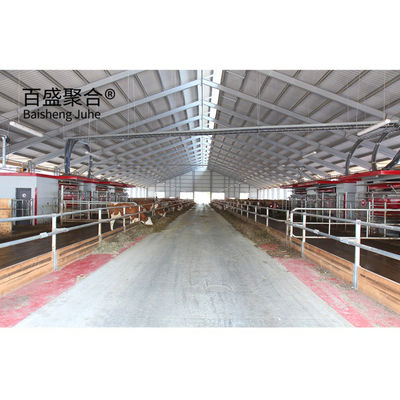 ISO9001 2008/CE/BV Struktur baja bersertifikat Bangunan Pertanian Sarang Sapi untuk Peternakan Kambing