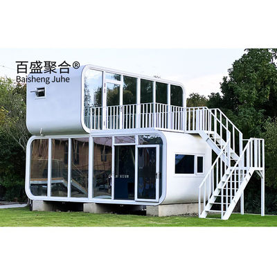 Villa 20ft 40ft Outdoor Modern Populer Rumah Prefab Rumah Kecil Mobil Rumah Kerja Kantor Pod Apple Cabin