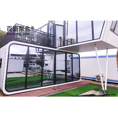 Villa 20ft 40ft Outdoor Modern Populer Rumah Prefab Rumah Kecil Mobil Rumah Kerja Kantor Pod Apple Cabin