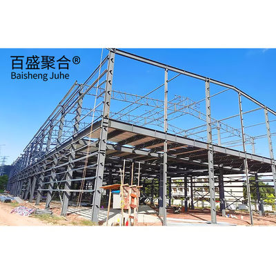 Q235Q345 Baja Karbon Rendah Struktur Baja Dua Lantai Gymnasium dengan Desain Gambar CAD
