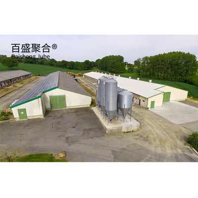 Custom Colors Desain Broiler Komersial Kandang Ayam dengan Automatic Poultry Feeding