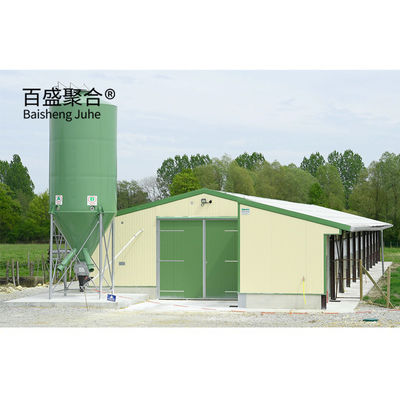 Custom Colors Desain Broiler Komersial Kandang Ayam dengan Automatic Poultry Feeding