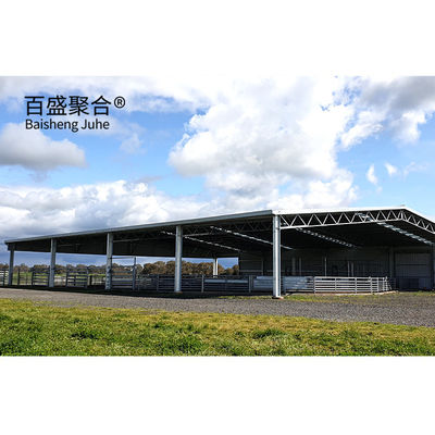 Custom Colors Steel Beams Prefab Animal Shed untuk Rumah Peternakan Domba/Sapi/Sapi/Sapi/Kambing