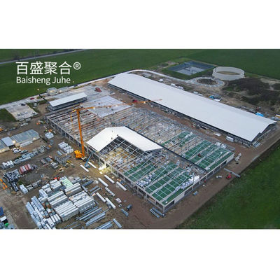 Hot Dip Galvanized Steel Structure Rumah Babi Kelas Baja Siap Dibuat Desain Rumah Babi