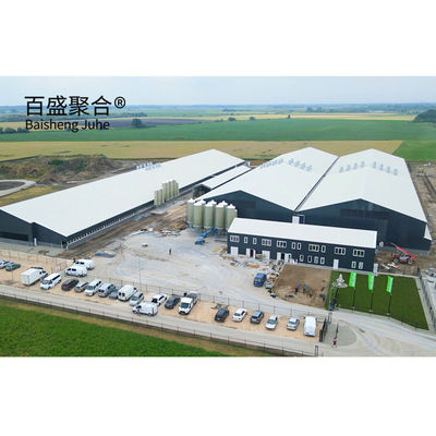 Hot Dip Galvanized Steel Structure Rumah Babi Kelas Baja Siap Dibuat Desain Rumah Babi