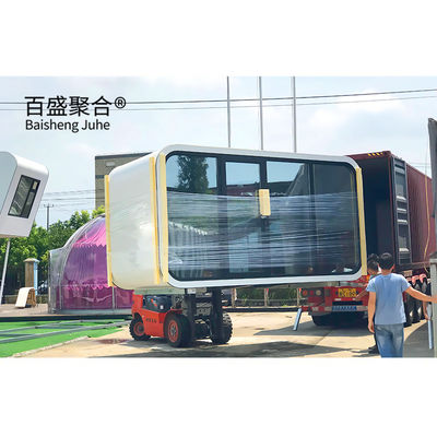 Kiosk House Apple 20Ft 40Ft Kerangka Baja Galvanis Luar Ruang Modern Kantor Prefab Pod Cabin