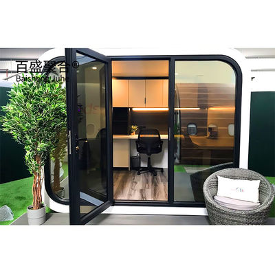 Kiosk House Apple 20Ft 40Ft Kerangka Baja Galvanis Luar Ruang Modern Kantor Prefab Pod Cabin