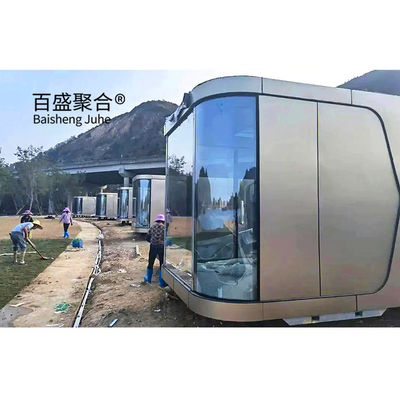 Villa Kontainer Rumah Disesuaikan Kaca Kaca Ganda Mobil Kapsul Luar Angkasa Kabin Hotel