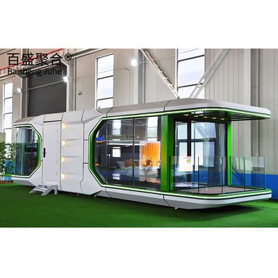 Dekorasi Lansekap Kapsul Prefab Apple Cabin Bungalow Bar Kantor Pod Dengan Teras