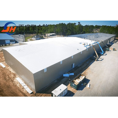 Struktur Baja Prefabrik Bengkel Bangunan Industri dengan Jendela Alloy Aluminium