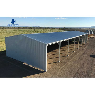 Sliding Door Prefabricated Goat Farm Shed dengan Desain dan Single Steel Sheet Roofing