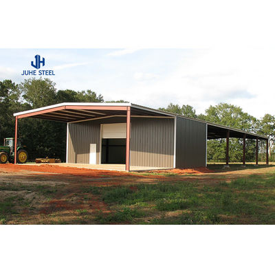 Sliding Door Prefabricated Goat Farm Shed dengan Desain dan Single Steel Sheet Roofing