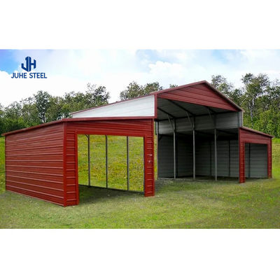 Sliding Door Prefabricated Goat Farm Shed dengan Desain dan Single Steel Sheet Roofing