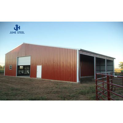 Sliding Door Prefabricated Goat Farm Shed dengan Desain dan Single Steel Sheet Roofing