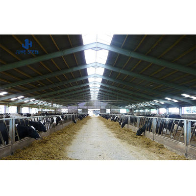 Gudang Kambing Modern Struktur Baja Prefabrikasi Gudang Sapi Peternakan dengan Layanan Las