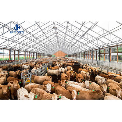 Gudang Kambing Modern Struktur Baja Prefabrikasi Gudang Sapi Peternakan dengan Layanan Las