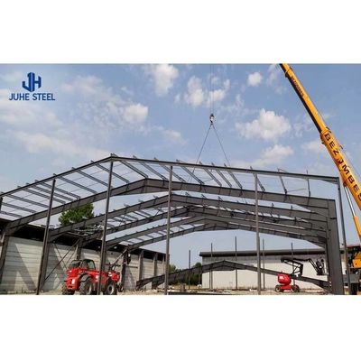 Baja Ringan Q355 Q235 Frame Prefab Struktur Baja Hangar Untuk Gudang Rumah bengkel