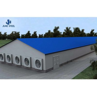 Q235 Q355B Baja Peternakan Shelter Peternakan unggas Layout Desain Close House Peternakan ayam