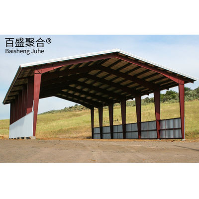 Struktur baja portabel Pengelasan Prefab Metal Barn Untuk Pertanian Pertanian Taman Menara