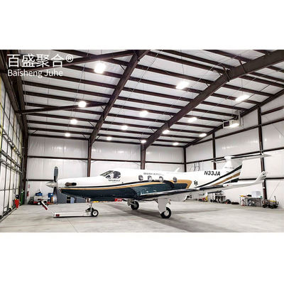 Struktur Baja Lukisan Aerocraft Hangar Atap dengan Solid H-bentuk Baja Balok Bingkai Utama