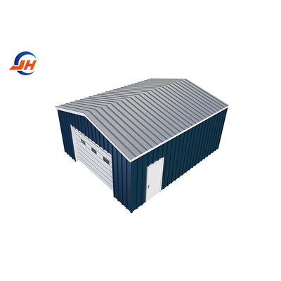 Bagian Struktur Utama Coulmn Steel Frame Workshop untuk Green Color Garage di Prefab