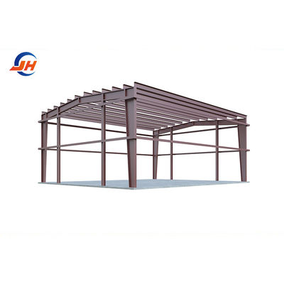 Bagian Struktur Utama Coulmn Steel Frame Workshop untuk Green Color Garage di Prefab