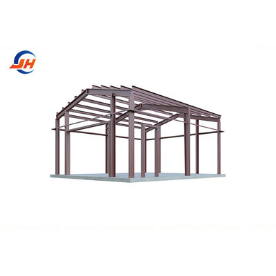 Bagian Struktur Utama Coulmn Steel Frame Workshop untuk Green Color Garage di Prefab