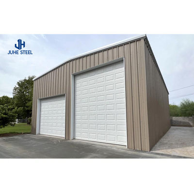 Struktur Logam 2 Garasi Mobil Tempat penampungan untuk outdoor Steel Struktural Steel Frame Workshop