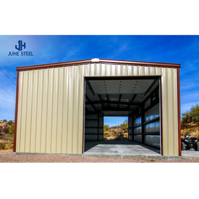 Struktur Logam 2 Garasi Mobil Tempat penampungan untuk outdoor Steel Struktural Steel Frame Workshop