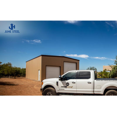 Struktur Logam 2 Garasi Mobil Tempat penampungan untuk outdoor Steel Struktural Steel Frame Workshop