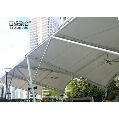 GB Q235 Struktur Karbon Kerangka Baja Kain PVC Lapisan Membran Bayangan Struktur