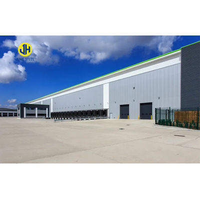 Solid H-bentuk Baja Balok Prefabrikasi Logam Gudang Hangar untuk Taman Gudang / Rumah Alat