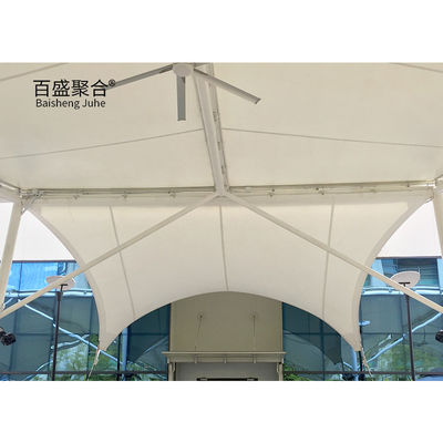 Kain 11150g Struktur Membran Tensile Shade Dengan Struktur Karbon Frame Baja