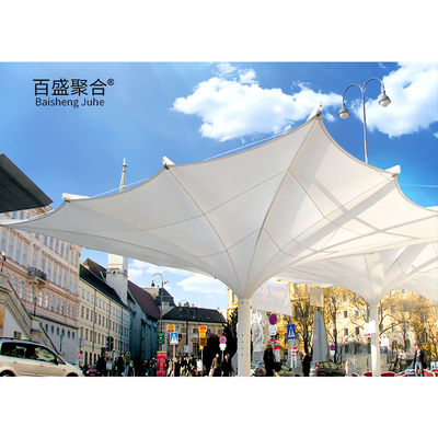 Kain 11150g Struktur Membran Tensile Shade Dengan Struktur Karbon Frame Baja