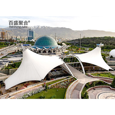 PTFE Arsitektur Kain Tenda Shade Shed Struktur Membran Tensile Untuk Lanskap