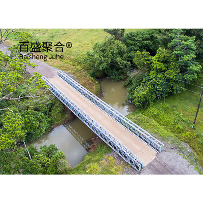 Jembatan Struktur Baja Panel Galvanis Q355 / Kelas 350 / ASTM A992 Jembatan Baja Portable