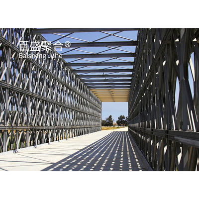 Jembatan Struktur Baja Panel Galvanis Q355 / Kelas 350 / ASTM A992 Jembatan Baja Portable