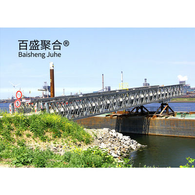 Jembatan Struktur Baja Panel Galvanis Q355 / Kelas 350 / ASTM A992 Jembatan Baja Portable