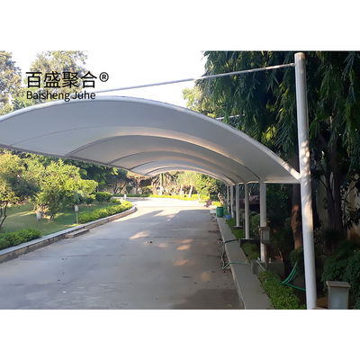 Kerangka logam 2 mobil luar gudang aluminium dan kayu Carport tahan air untuk parkir mobil