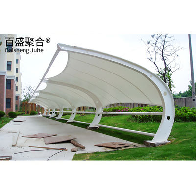 PVDF/PTFE Sail Finishing Struktur baja 10x20 Metal Garage Canopy