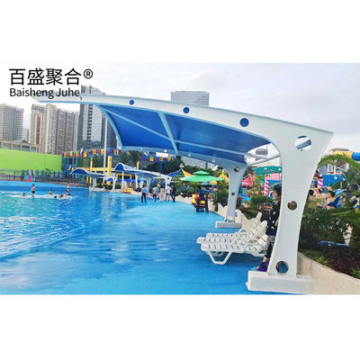 PVDF/PTFE Sail Finishing Struktur baja 10x20 Metal Garage Canopy