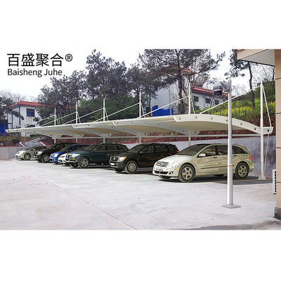PVDF/PTFE Sail Finishing Struktur baja 10x20 Metal Garage Canopy